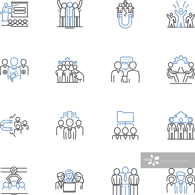 协议咨询线性图标合集图片素材