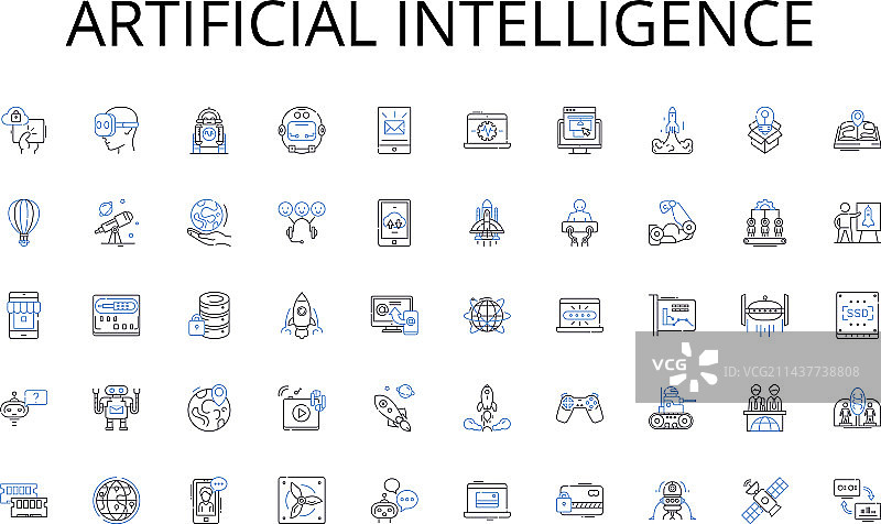 人工智能线性图标合集图片素材