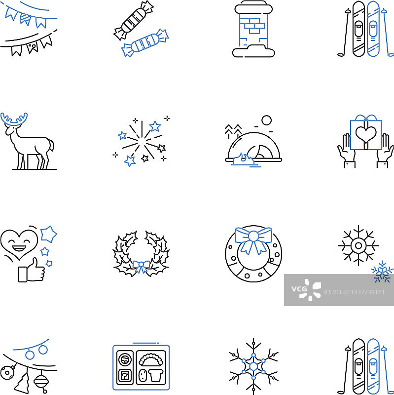 三王节线性图标合集图片素材