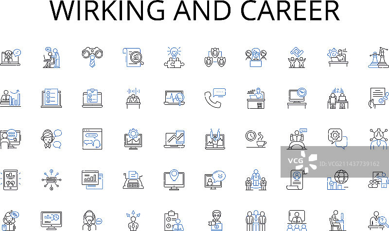 工作和职业线性图标冲刺图片素材