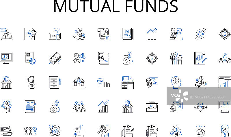 共同基金线性图标合集图片素材