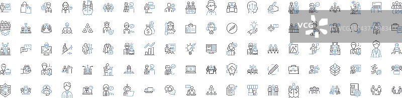 职业线条图标集合：医疗与法律图片素材