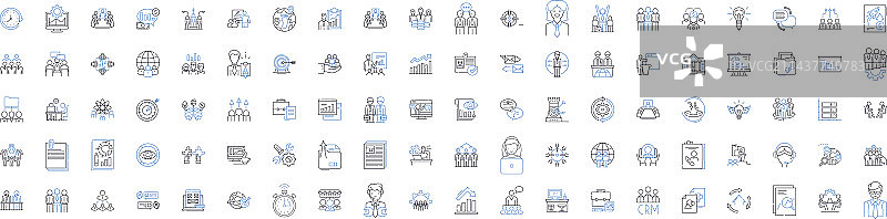 商业合作线性图标合集图片素材