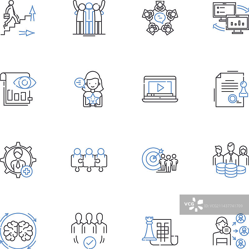 风险评估线性图标合集图片素材