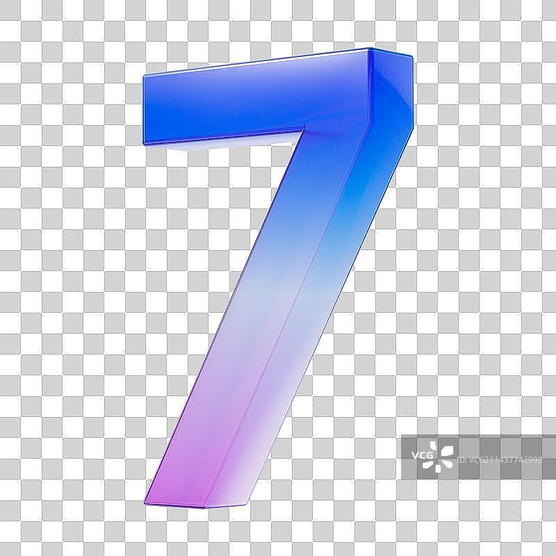 3D渲染立体渐变色数字7免抠元素图片素材