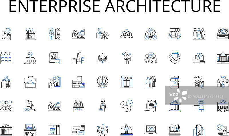 企业架构线性图标合集图片素材
