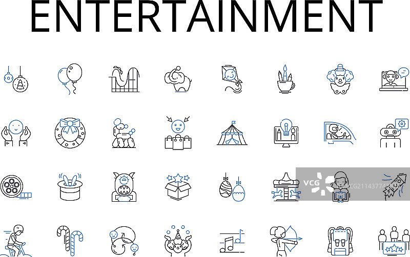 娱乐项目线条图标合集图片素材