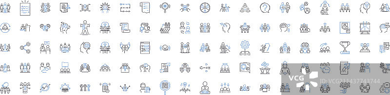 商务线稿图标创业合集图片素材