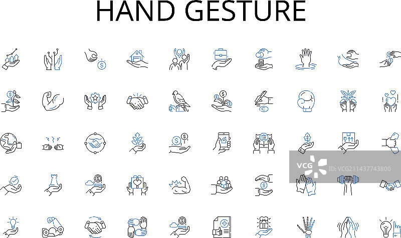 手势线性图标效率合集图片素材