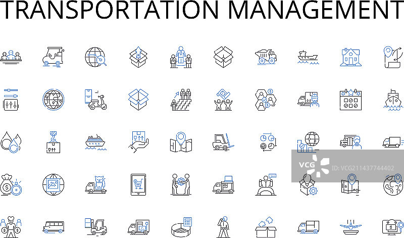 交通运输管理线性图标合集图片素材