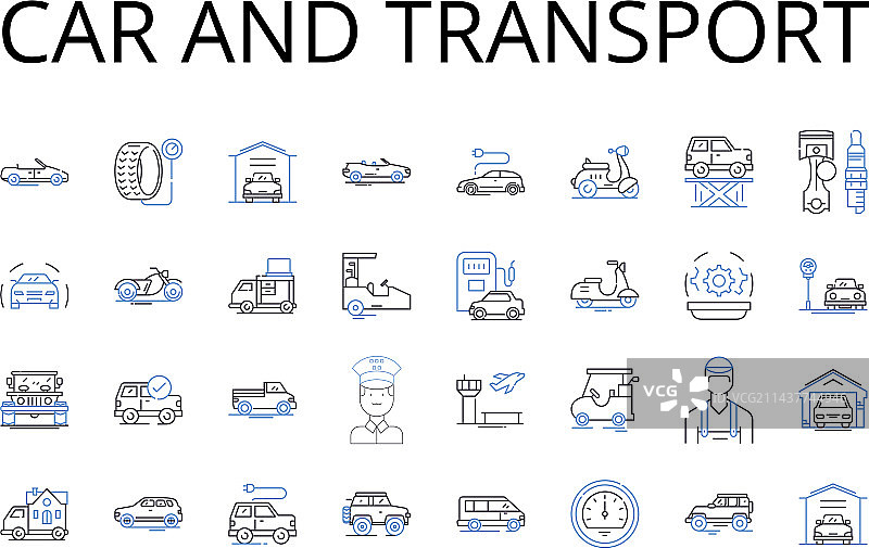 汽车和交通线路图标合集图片素材