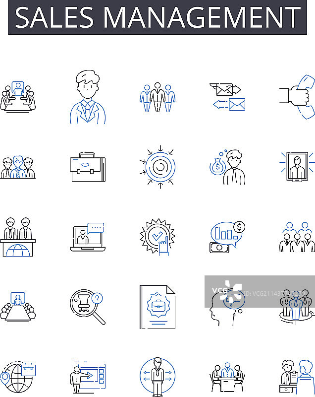 销售管理线性图标合集图片素材