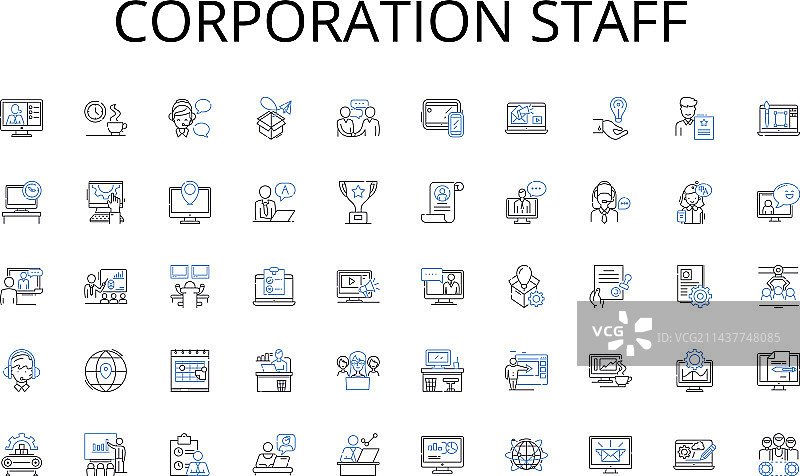 企业员工系列线性图标图片素材