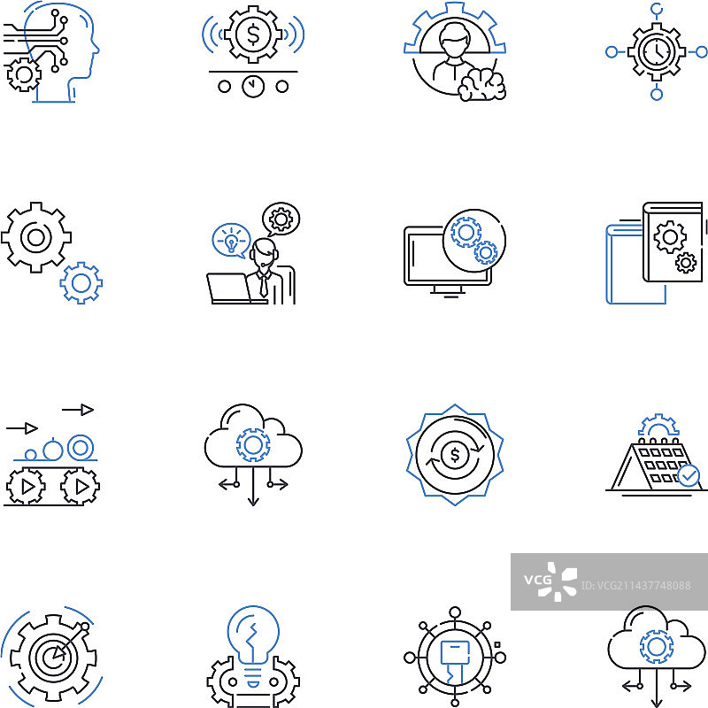 场景设置线性图标集合氛围图片素材