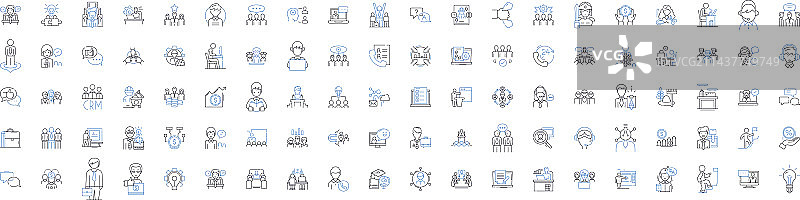 员工线性图标合集图片素材