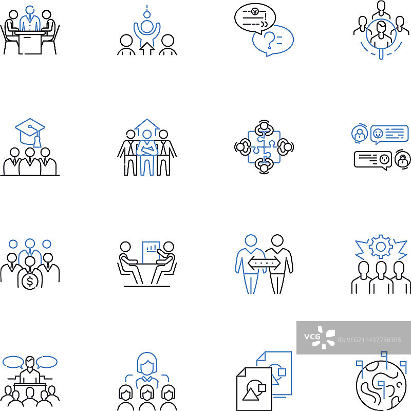 预算审查分析线性图标图片素材