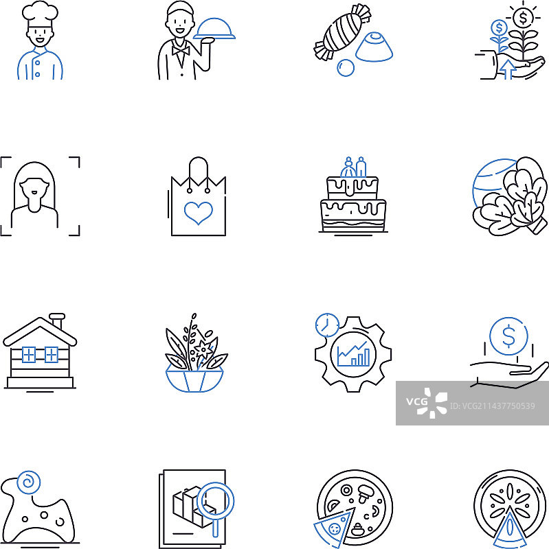 国际美食系列线性图标图片素材