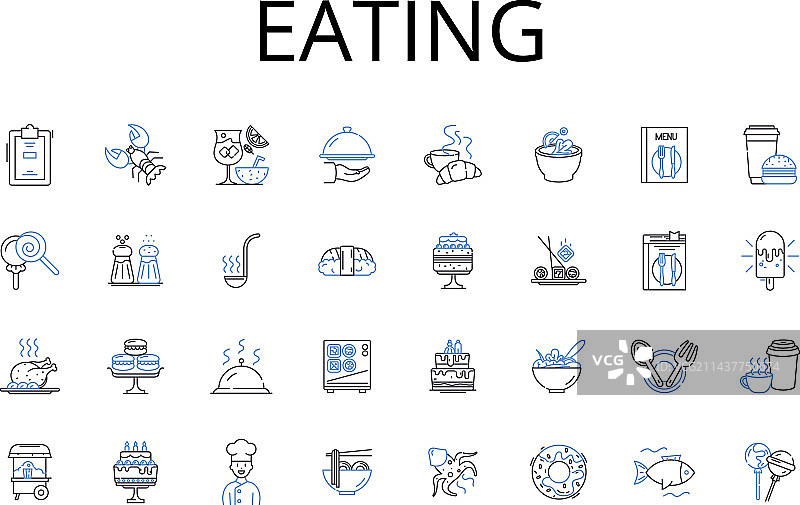 饮食系列线性图标：饮用与宴请图片素材
