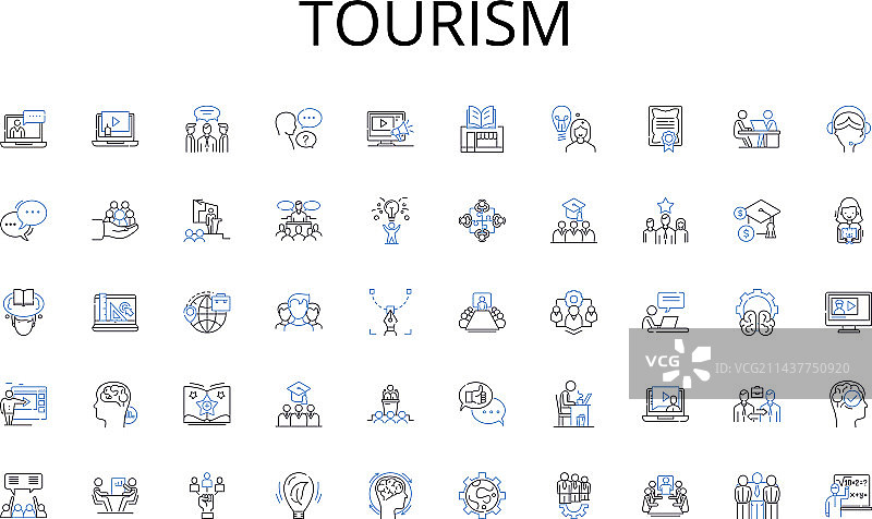 旅游线性图标合集：设备图片素材