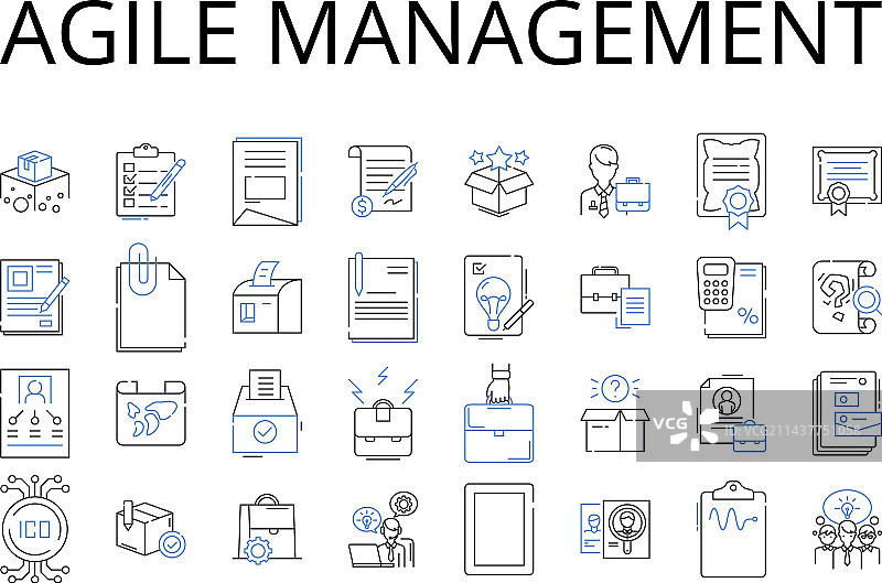 敏捷管理线性图标集合图片素材
