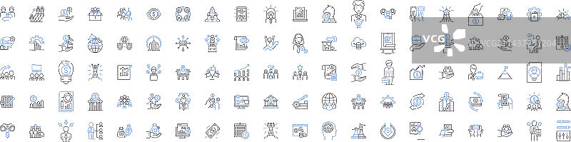 时间表线性图标集合计划安排图片素材