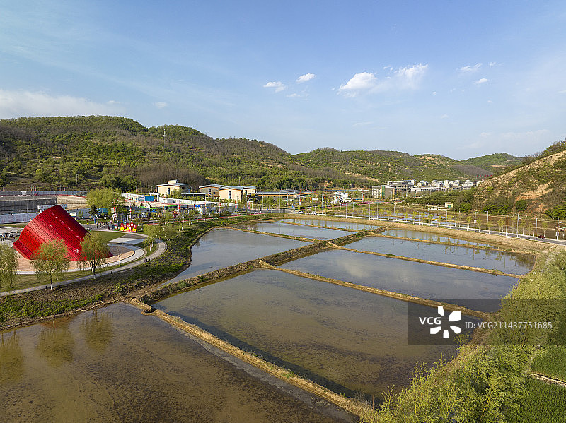 陕西省延安市南泥湾航拍图片图片素材