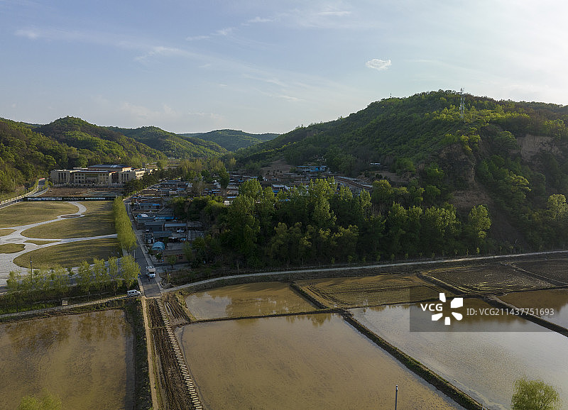 陕西省延安市南泥湾航拍图片图片素材