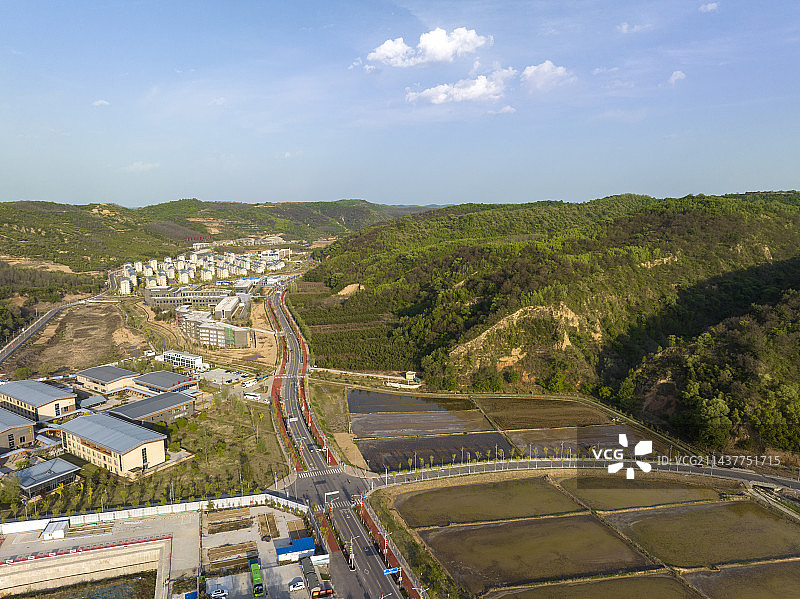 陕西省延安市南泥湾航拍图片图片素材