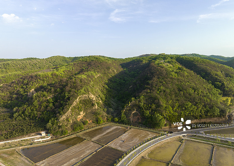 陕西省延安市南泥湾航拍图片图片素材