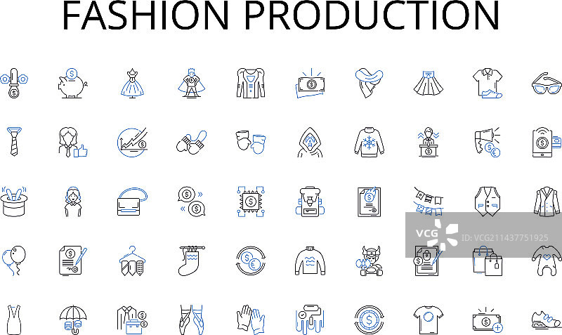 时装生产线图标合集图片素材