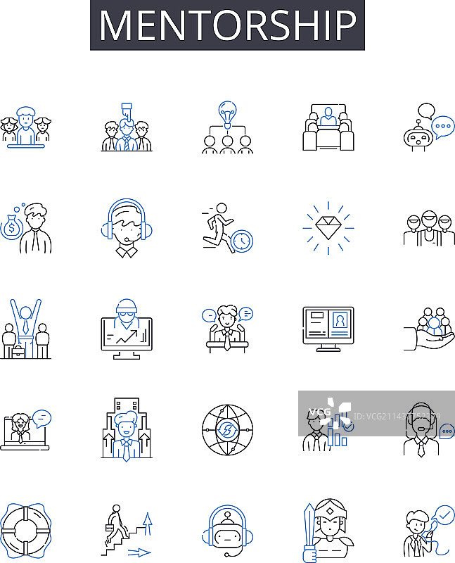 导师制线性图标合集出租车司机图片素材