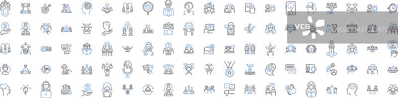 领导力培训线性图标合集图片素材