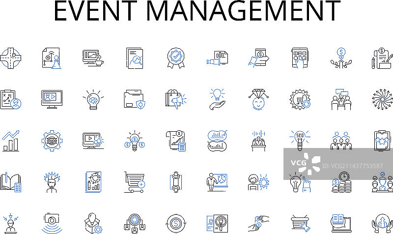 活动管理线性图标合集图片素材