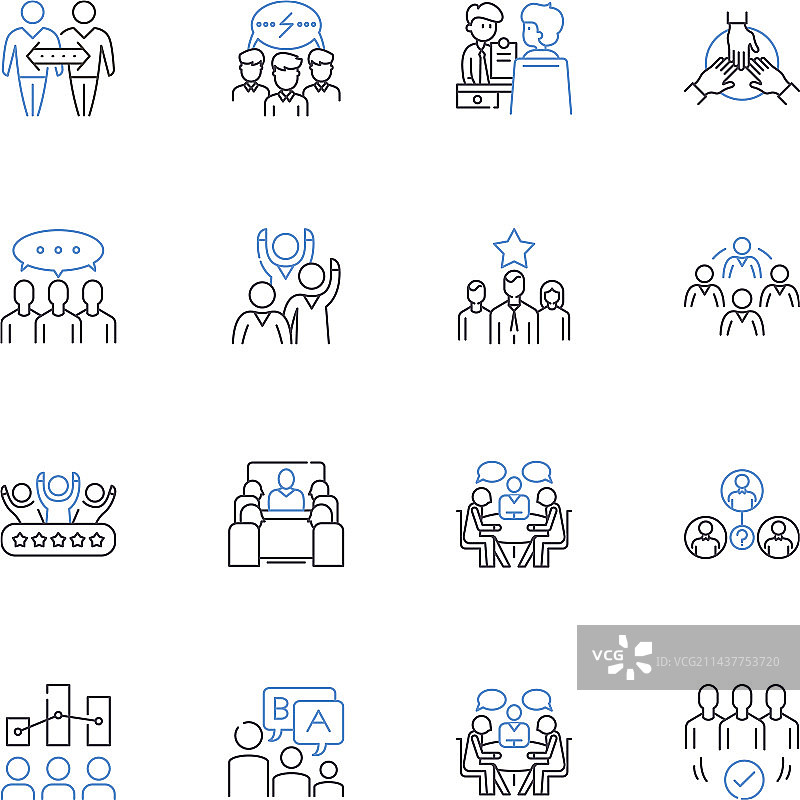 通信对话线性图标合集图片素材
