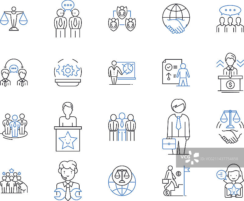 压力缓解线性图标冥想合集图片素材