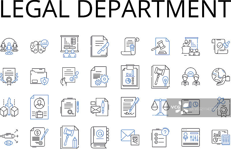 法律部门线性图标营销合集图片素材