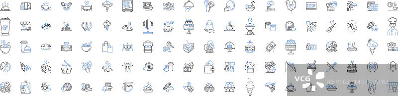 糖果店线性图标合集图片素材