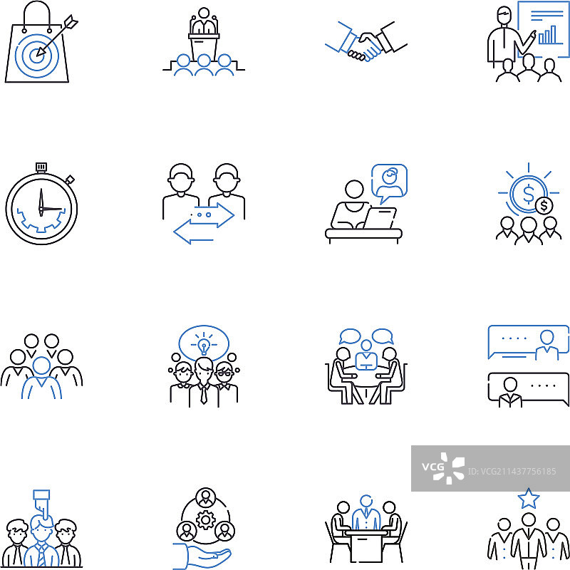 统治团队线性图标合集图片素材