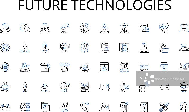 未来科技线性图标合集图片素材
