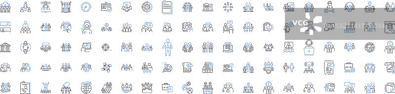 金融商业活动线性图标合集图片素材