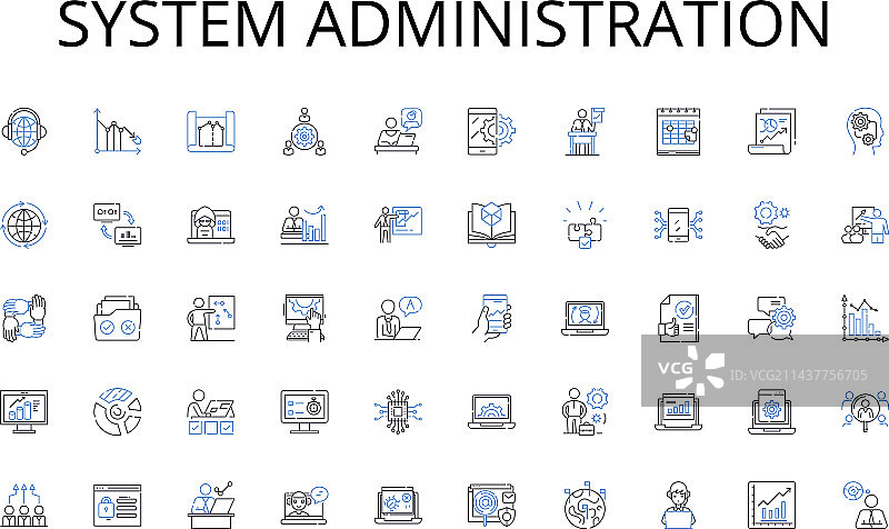 系统管理线性图标合集图片素材