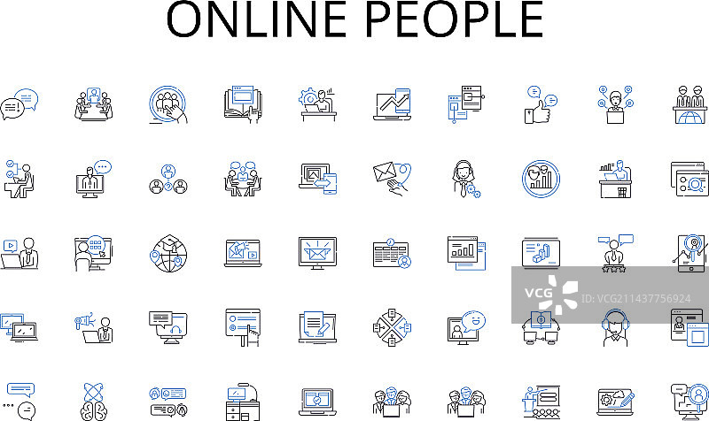 在线人群线性图标合集效率图片素材