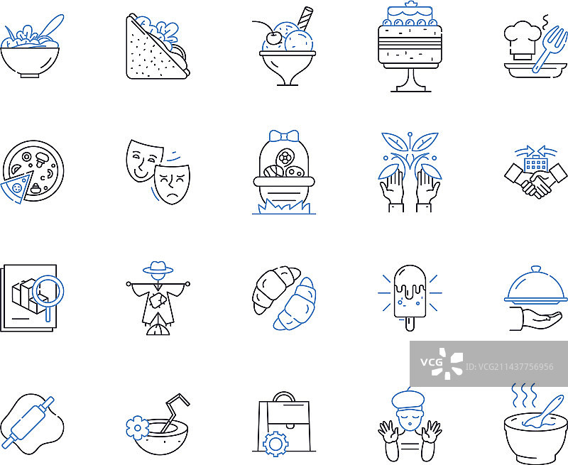 自制食谱线性图标图片素材