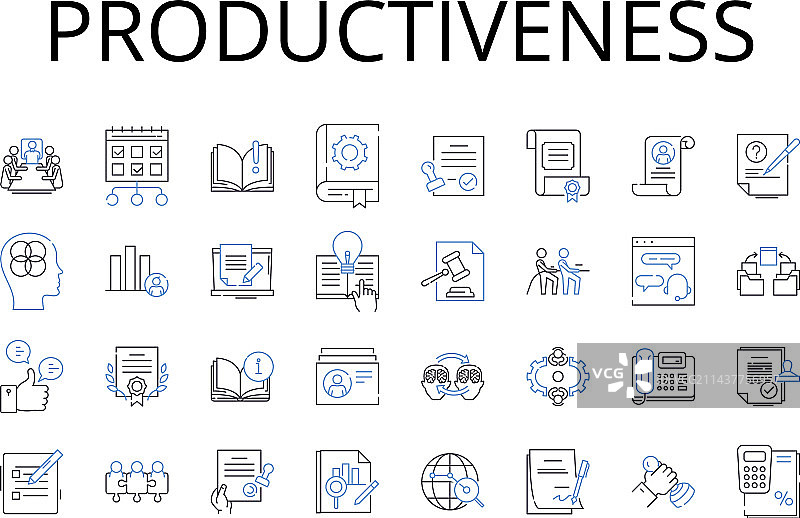 生产力线条图标合集效率图片素材