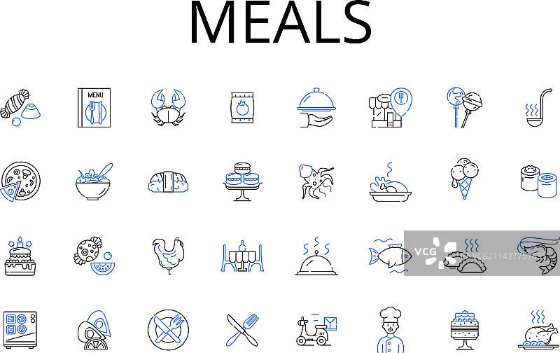 餐饮食品系列线性图标图片素材