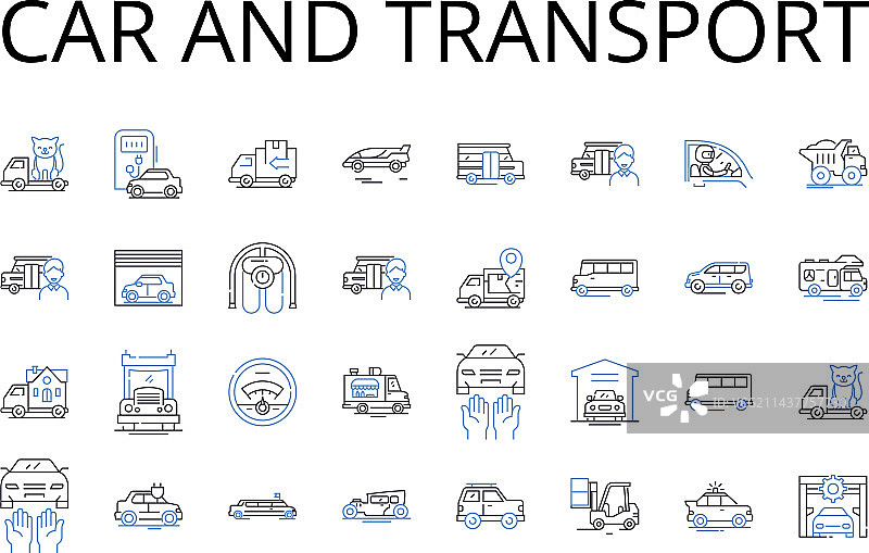 汽车和交通线路图标合集图片素材
