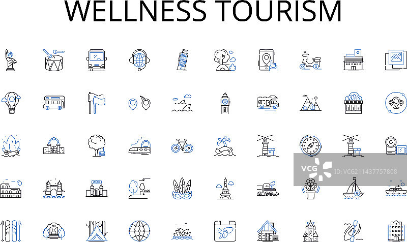 康体旅游线性图标系列图片素材
