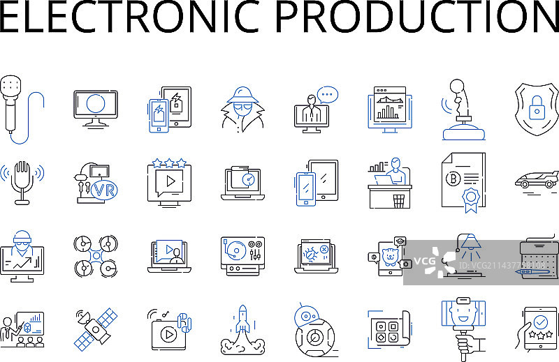 电子产品生产线图标合集图片素材