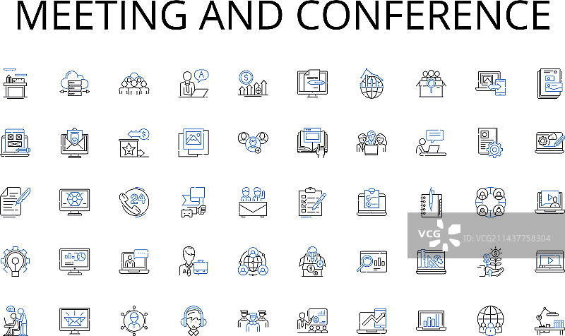 会议线性图标合集图片素材