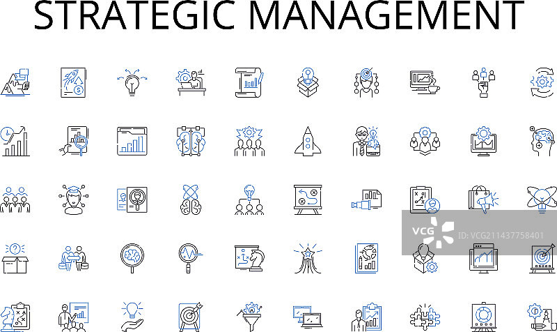 战略管理线性图标系列图片素材